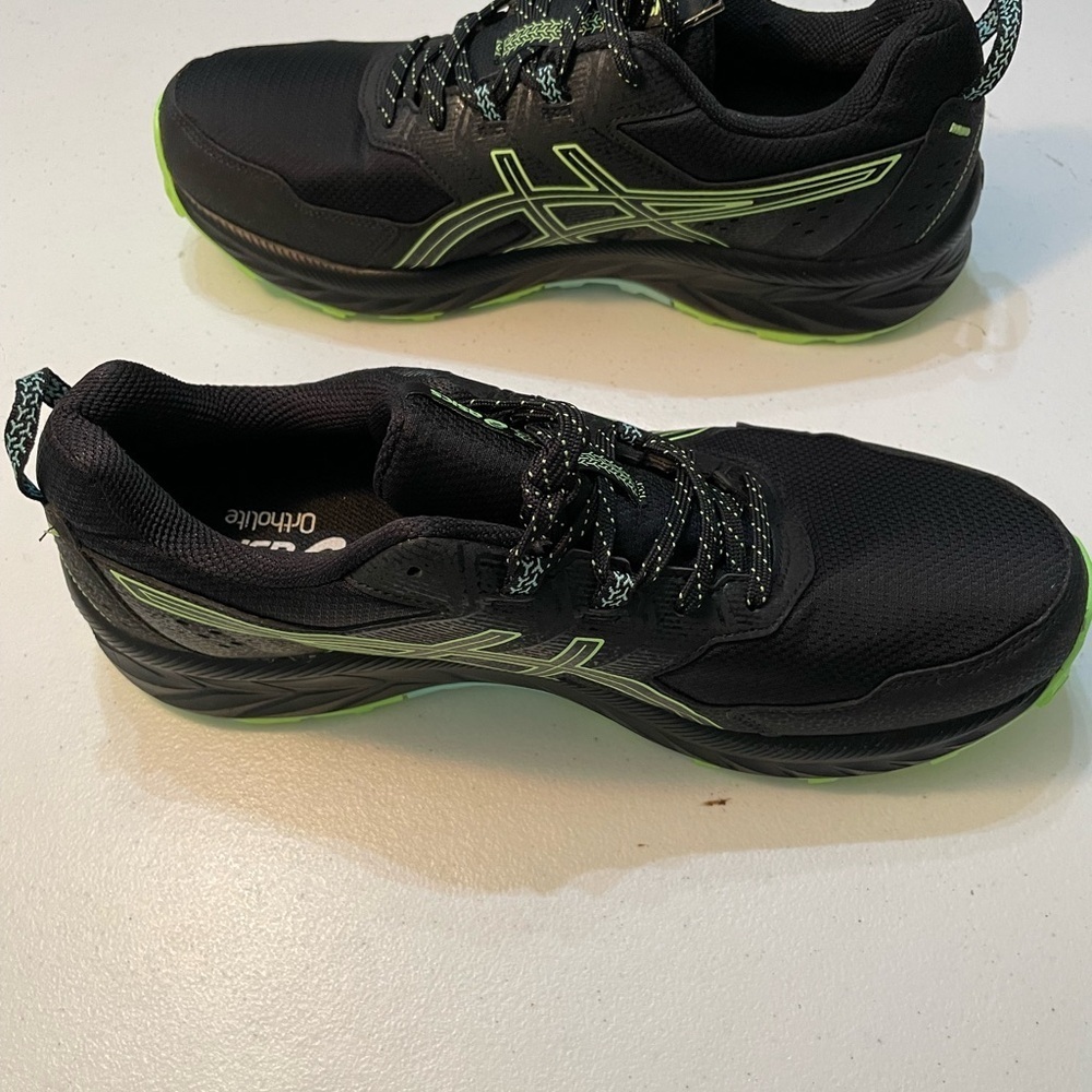 Asics Black and Neon Green Athletic Size 12 Shoes SB-BB - Picture 6 of 12